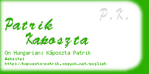 patrik kaposzta business card